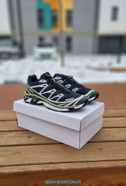 Чоловічі кросівки Salomon XT-6 Black Green Lime фото