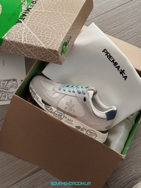 Чоловічі кросівки Premiata Lander White Blue Premium фото