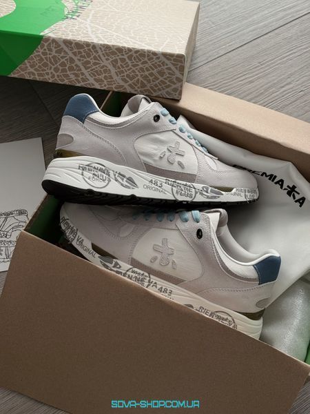 Чоловічі кросівки Premiata Lander White Blue Premium фото