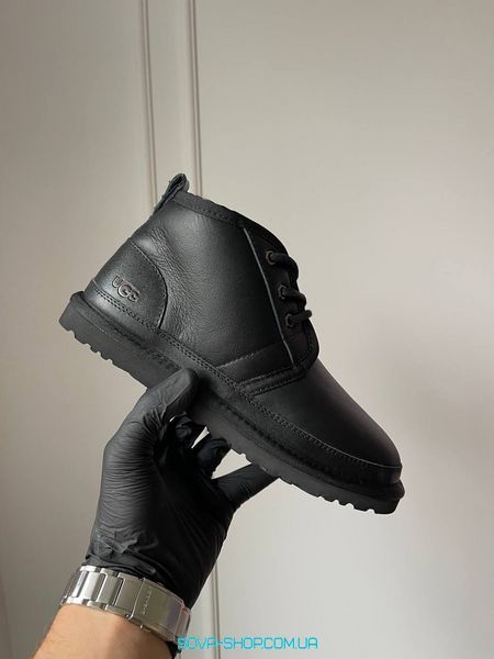 Жіночі та чоловічі зимові ботинки UGG Neumel Black Leather PREMIUM фото