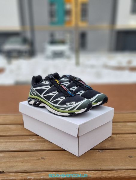 Чоловічі кросівки Salomon XT-6 Black Green Lime фото