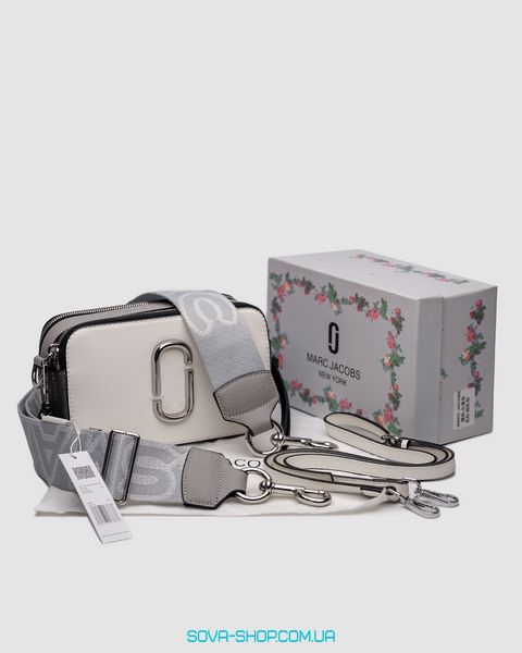 Женская сумка Marc Jacobs The Snapshot Metallic White Premium фото