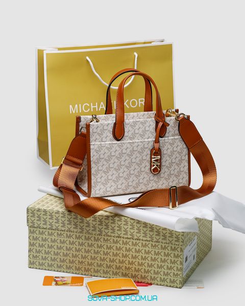 Жіноча сумка Michael Kors GIGI LG Grab Tote Ivory Premium фото