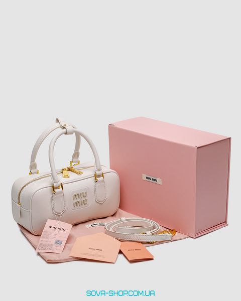 Женская сумка Miu Miu Arcadie Leather Bag White Premium фото