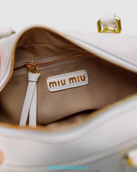 Женская сумка Miu Miu Arcadie Leather Bag White Premium фото