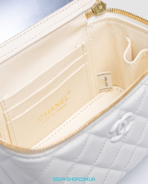 Женская сумка Chanel Classic White Lambskin Pearl Crush Vanity Bag White Premium фото