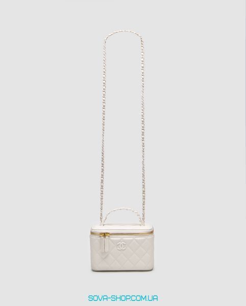 Женская сумка Chanel Classic White Lambskin Pearl Crush Vanity Bag White Premium фото