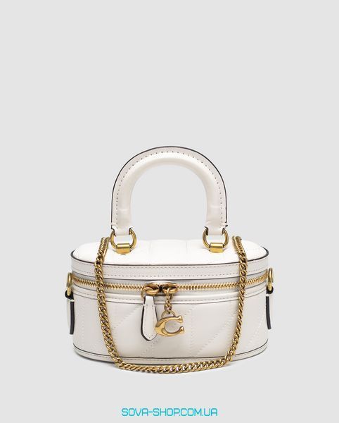 Жіноча сумка Coach Trail Crossbody 17 With Pillow Quilting White/Gold Premium фото