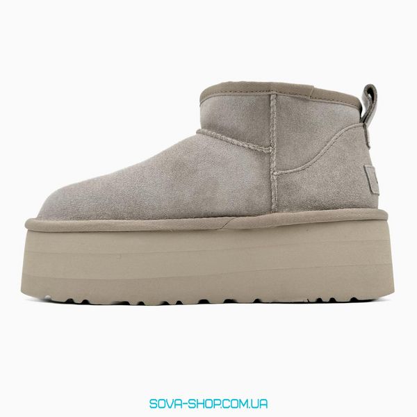 Жіночі зимові ботинки UGG Classic Ultra Mini Platform XL Grey PREMIUM фото