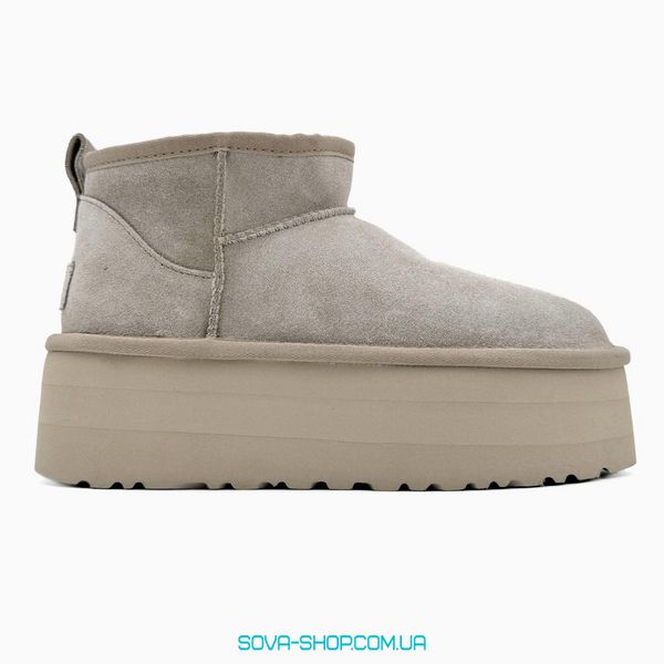 Жіночі зимові ботинки UGG Classic Ultra Mini Platform XL Grey PREMIUM фото