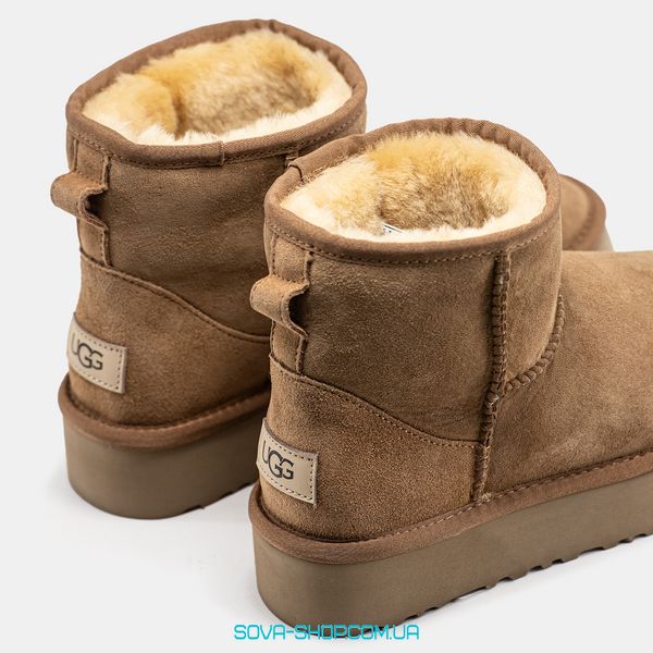 Жіночі зимові ботинки UGG Mini Platform Chestnut Premium фото