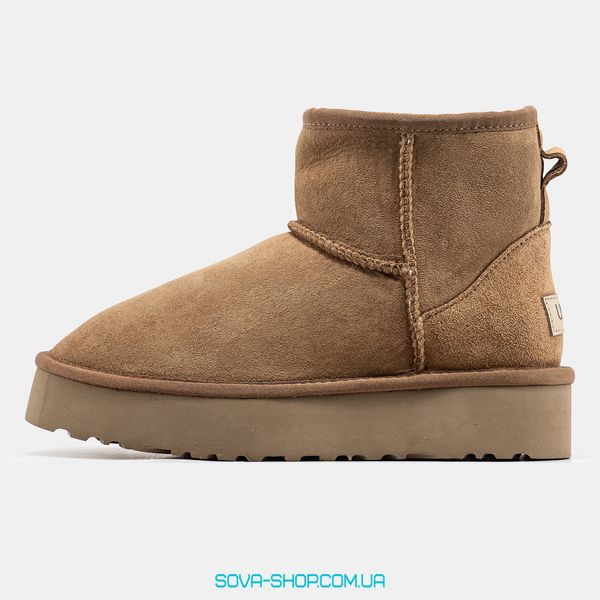 Женские зимние ботинки UGG Mini Platform Chestnut Premium фото