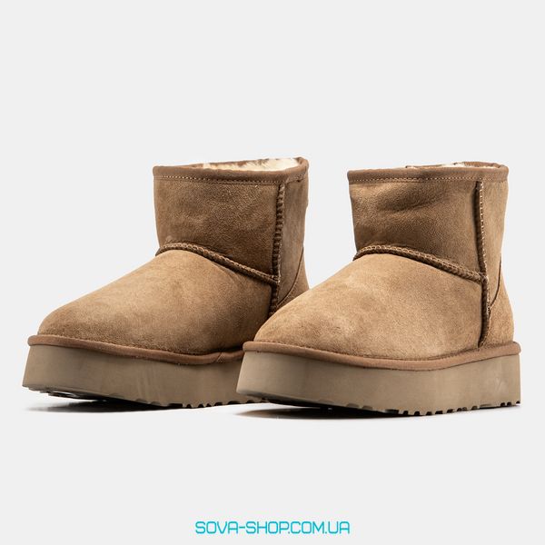 Жіночі зимові ботинки UGG Mini Platform Chestnut Premium фото