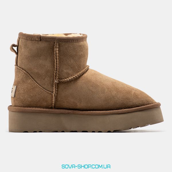 Жіночі зимові ботинки UGG Mini Platform Chestnut Premium фото