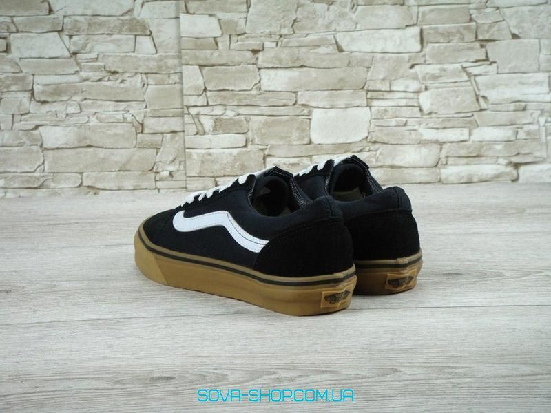 Женские кеды Old Skool Black White Gum Women V a n s фото