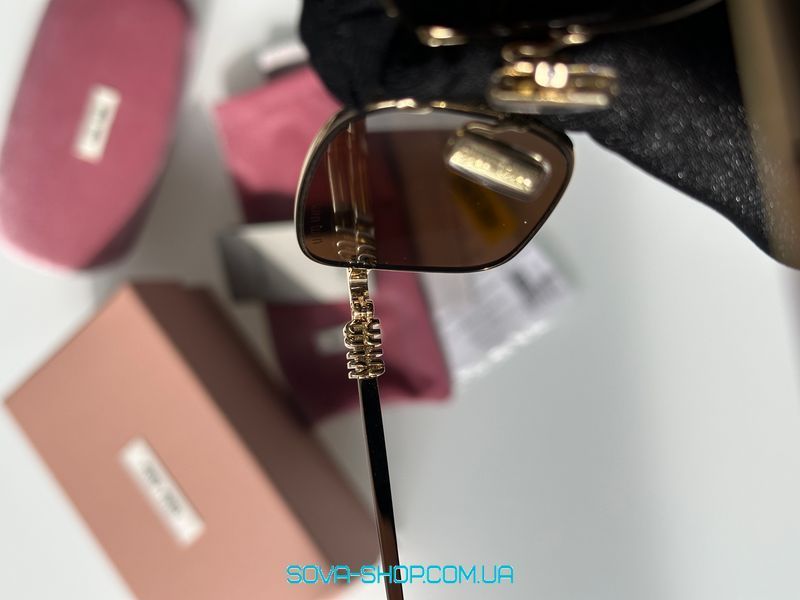 Сонцезахисні окуляри Miu Miu MUA53S ZVN60O Brown/Gold Premium фото