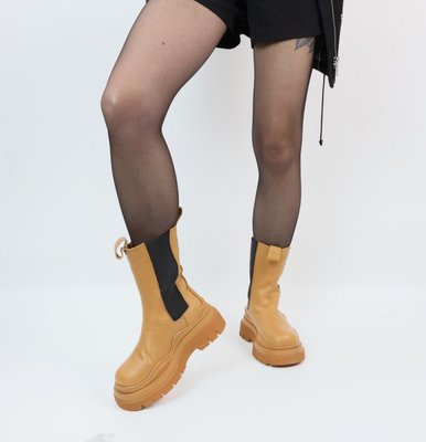 Зимние женские ботинки на флисе Bottega Veneta Brown 13015 фото