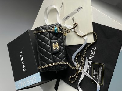 Женская сумка Chanel Classic 1.55 Small Single Flap in Black Premium фото