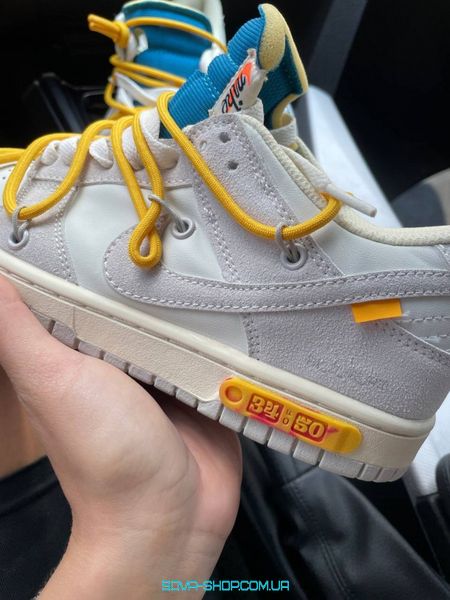 Мужские баскетбольные кроссовки Nike SB Dunk x Off White Grey Yellow фото