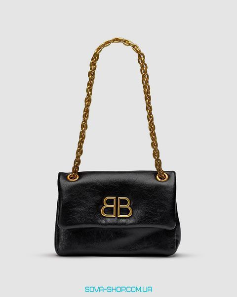 Женская сумка Balenciaga Monaco Mini Chain Bag Black/Gold Premium фото