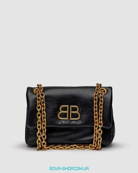 Женская сумка Balenciaga Monaco Mini Chain Bag Black/Gold Premium фото