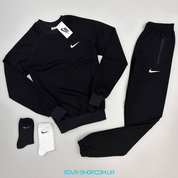 Чоловічий костюм Nike: світшот-штани (2 пари носків у подарунок) Nike чорний фото