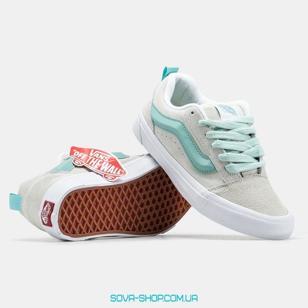 Женские и мужские кеды V a n s KNU Skool Premium Grey Mint фото