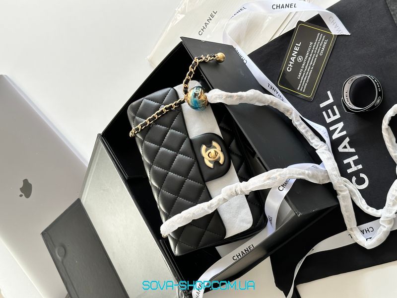 Жіноча сумка Chanel Classic 1.55 Small Single Flap in Black Premium фото
