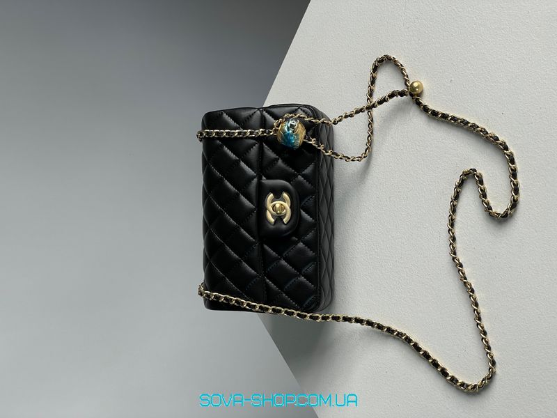 Женская сумка Chanel Classic 1.55 Small Single Flap in Black Premium фото