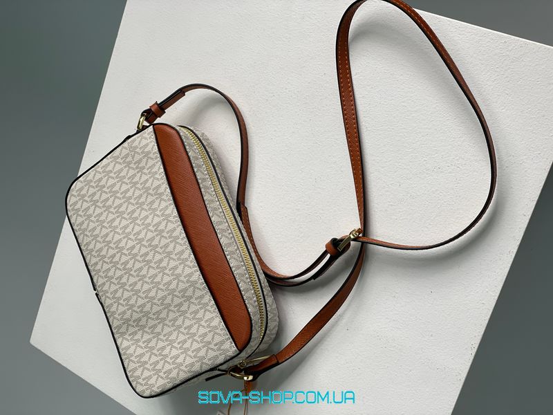 Женская сумка Michael Kors Jet Set Large Logo Crossbody Bag Ivory Premium фото