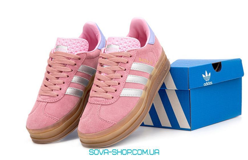 Жіночі кросівки Adidas Gazelle Bold Shoes Pink Silver фото