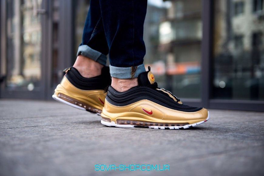 Мужские кроссовки Air Max 97 QS Black/Varsity Red-Metallic Gold Nike фото