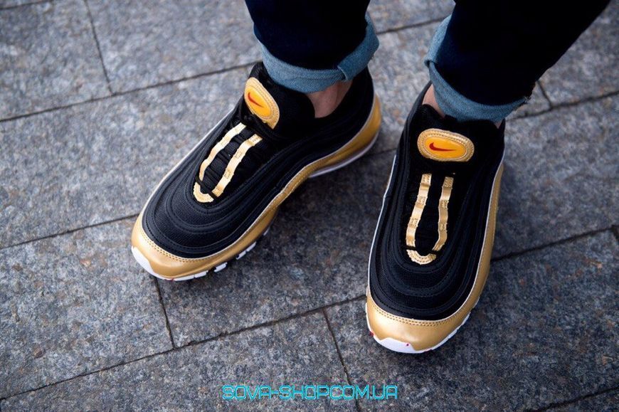 Мужские кроссовки Air Max 97 QS Black/Varsity Red-Metallic Gold Nike фото