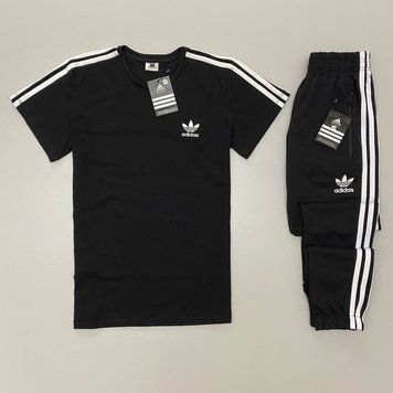 Чоловічий набір: футболка-штани Adidas чорний фото