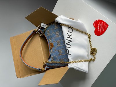Женская сумка Pinko Half Moon Mini Denim Premium фото