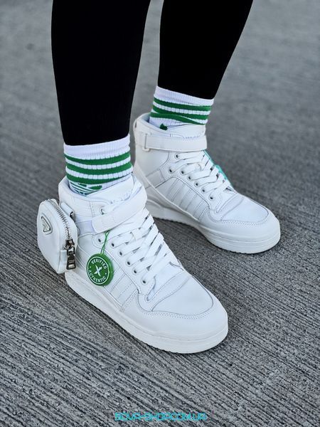 Жіночі кросівки жіночі Prada x Adidas Forum Low Re-Nylon White фото