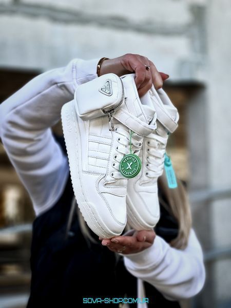 Жіночі кросівки жіночі Prada x Adidas Forum Low Re-Nylon White фото