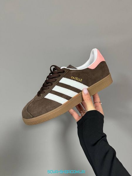 Жіночі кросівки Adidas Gazelle BROWN / PINK фото