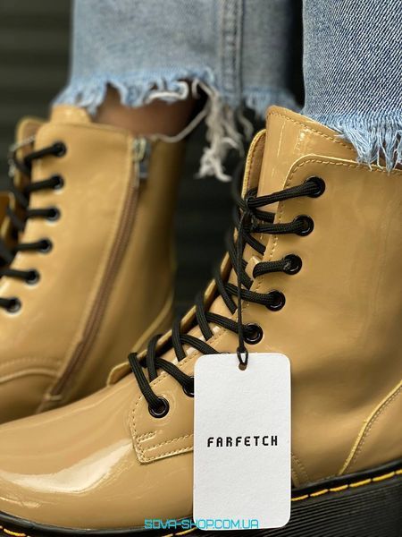 Жіночі зимові ботинки Dr.Martens Jadon Beige Patent фото