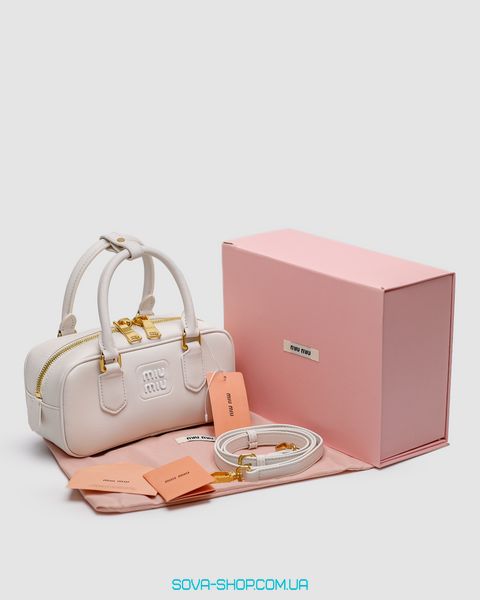 Жіноча сумка Miu Miu Arcadie Leather Bag Cream Premium фото