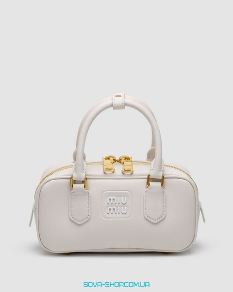 Жіноча сумка Miu Miu Arcadie Leather Bag Cream Premium фото