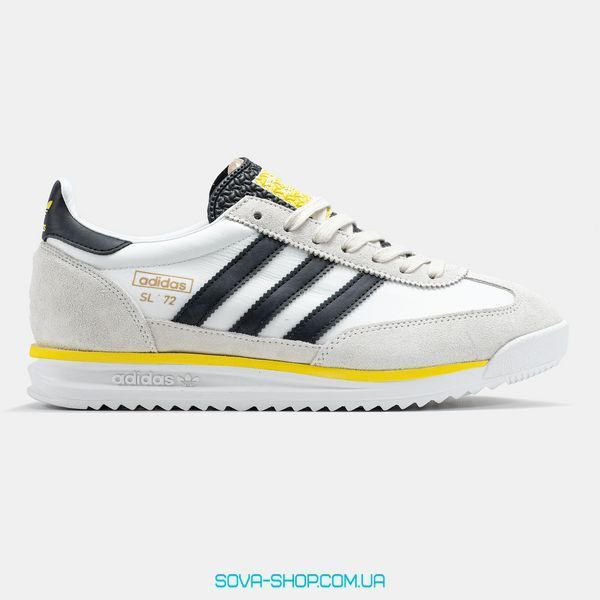 Чоловічі та жіночі кросівки Adidas SL 72 White Black Yellow фото