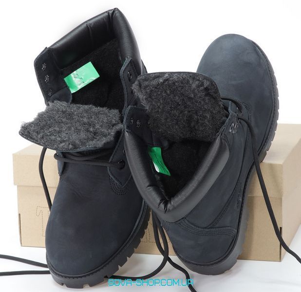 Мужские зимние ботинки (шерстяной мех) Timberland CLASSIC PREMIUM NUBUCK WATERPROOF Black фото