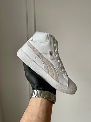 Жіночі зимові кросівки Puma Corduroy Classic Mid White Хутро фото