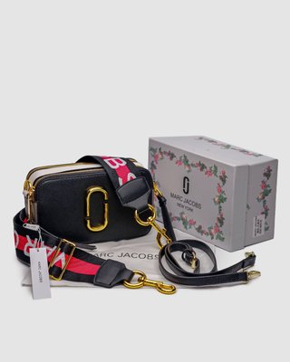 Женская сумка Marc Jacobs The Snapshot Black/Pink Belt Premium фото