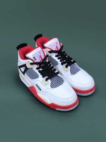 Red and white air best sale jordan 4