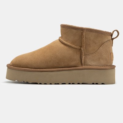 Женские зимние ботинки UGG Ultra Mini Platform Chestnut Premium фото