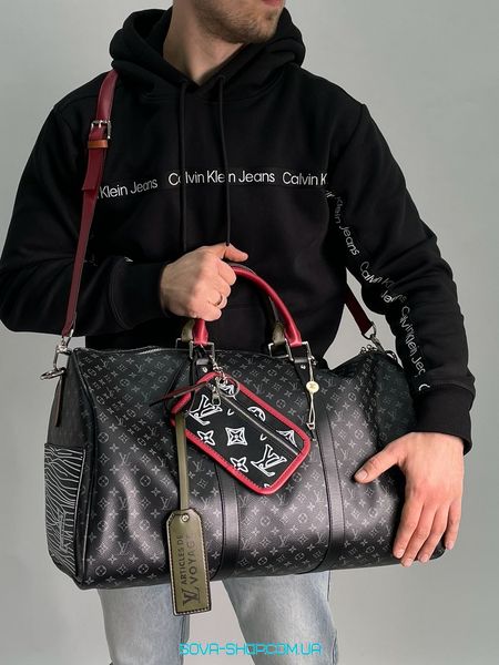 Унісекс сумка Louis Vuitton Keepall Bandouliere Bag Limited Edition Patchwork Monogram Eclipse 50 Premium фото