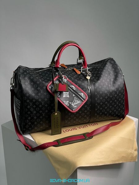 Унісекс сумка Louis Vuitton Keepall Bandouliere Bag Limited Edition Patchwork Monogram Eclipse 50 Premium фото