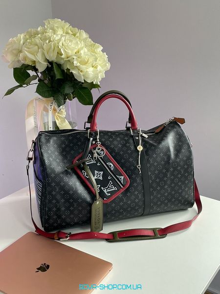 Унисекс сумка Louis Vuitton Keepall Bandouliere Bag Limited Edition Patchwork Monogram Eclipse 50 Premium фото